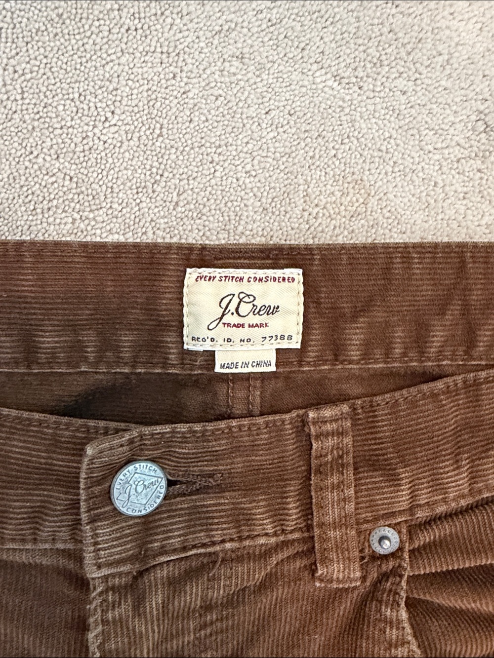 Brown Corduroy Straight-Leg Pants - Picture 3 of 7
